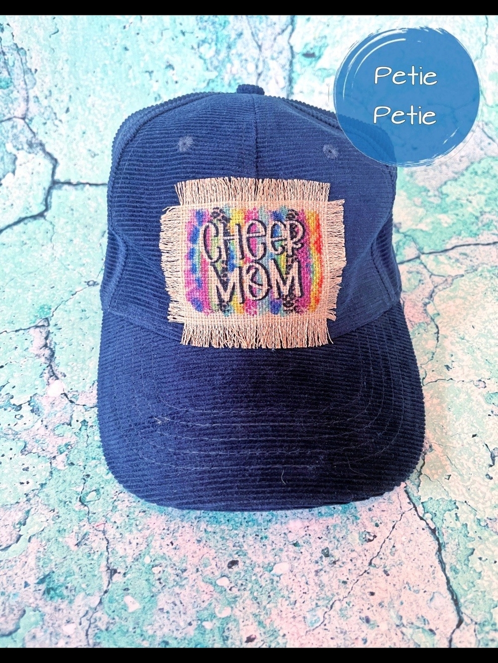 Navy "Cheer Mom" Patch Baseball Cap